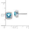 Lex & Lu 14k White Gold Blue Topaz and Diamond Earrings LAL928 - 4 - Lex & Lu