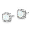 Lex & Lu 14k White Gold Created Opal and Diamond Earrings - 2 - Lex & Lu