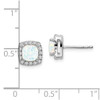 Lex & Lu 14k White Gold Created Opal and Diamond Earrings - 4 - Lex & Lu