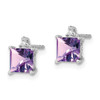 Lex & Lu 14k White Gold Amethyst and Diamond Earrings LAL933 - 2 - Lex & Lu