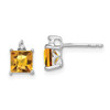 Lex & Lu 14k White Gold Citrine and Diamond Earrings LAL935 - Lex & Lu