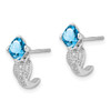 Lex & Lu 14k White Gold Blue Topaz and Diamond Earrings LAL939 - 2 - Lex & Lu
