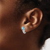 Lex & Lu 14k White Gold Blue Topaz and Diamond Earrings LAL939 - 3 - Lex & Lu