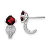 Lex & Lu 14k White Gold Garnet and Diamond Earrings LAL941 - Lex & Lu