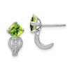 Lex & Lu 14k White Gold Peridot and Diamond Earrings LAL942 - Lex & Lu