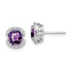 Lex & Lu 14k White Gold Amethyst and Diamond Earrings LAL943 - Lex & Lu