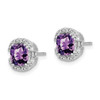 Lex & Lu 14k White Gold Amethyst and Diamond Earrings LAL943 - 2 - Lex & Lu