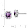 Lex & Lu 14k White Gold Amethyst and Diamond Earrings LAL943 - 4 - Lex & Lu