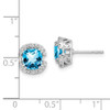 Lex & Lu 14k White Gold Blue Topaz and Diamond Earrings LAL944 - 4 - Lex & Lu