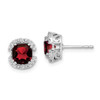 Lex & Lu 14k White Gold Garnet and Diamond Earrings LAL946 - Lex & Lu