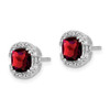 Lex & Lu 14k White Gold Garnet and Diamond Earrings LAL946 - 2 - Lex & Lu