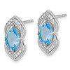 Lex & Lu 14k White Gold Blue Topaz and Diamond Earrings LAL950 - 2 - Lex & Lu