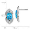 Lex & Lu 14k White Gold Blue Topaz and Diamond Earrings LAL950 - 4 - Lex & Lu