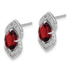 Lex & Lu 14k White Gold Garnet and Diamond Earrings LAL956 - 2 - Lex & Lu