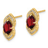 Lex & Lu 14k Yellow Gold Garnet and Diamond Earrings LAL957 - 2 - Lex & Lu