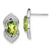 Lex & Lu 14k White Gold Peridot and Diamond Earrings LAL958 - Lex & Lu