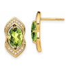 Lex & Lu 14k Yellow Gold Peridot and Diamond Earrings LAL959 - Lex & Lu