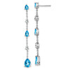 Lex & Lu 14k White Gold Blue Topaz and White Topaz Earrings - Lex & Lu