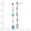 Lex & Lu 14k White Gold Blue Topaz and White Topaz Earrings - 4 - Lex & Lu