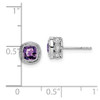 Lex & Lu 14k White Gold Cushion Amethyst and Diamond Earrings LAL977 - 4 - Lex & Lu