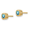 Lex & Lu 10k Yellow Gold Cushion Blue Topaz and Diamond Earrings - 2 - Lex & Lu