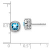 Lex & Lu 14k White Gold Cushion Blue Topaz and Diamond Earrings LAL981 - 4 - Lex & Lu