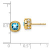 Lex & Lu 14k Yellow Gold Cushion Blue Topaz and Diamond Earrings - 4 - Lex & Lu