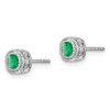 Lex & Lu 14k White Gold Emerald and Diamond Earrings LAL989 - 2 - Lex & Lu