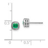 Lex & Lu 14k White Gold Emerald and Diamond Earrings LAL989 - 4 - Lex & Lu