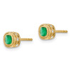 Lex & Lu 14k Yellow Gold Emerald and Diamond Earrings LAL990 - 2 - Lex & Lu