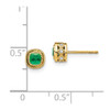 Lex & Lu 14k Yellow Gold Emerald and Diamond Earrings LAL990 - 4 - Lex & Lu