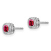 Lex & Lu 14k White Gold Ruby and Diamond Earrings LAL1001 - 2 - Lex & Lu