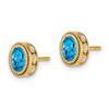 Lex & Lu 14k Yellow Gold Oval Blue Topaz and Diamond Earrings - 2 - Lex & Lu