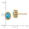 Lex & Lu 14k Yellow Gold Oval Blue Topaz and Diamond Earrings - 4 - Lex & Lu