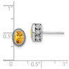 Lex & Lu 14k White Gold Oval Citrine and Diamond Earrings - 4 - Lex & Lu