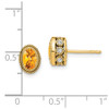 Lex & Lu 14k Yellow Gold Oval Citrine and Diamond Earrings - 4 - Lex & Lu