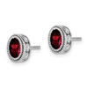 Lex & Lu 14k White Gold Oval Garnet and Diamond Earrings LAL1015 - 2 - Lex & Lu