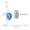 Lex & Lu 14k White Gold Pear Blue Topaz and Diamond Earrings LAL1025 - 4 - Lex & Lu