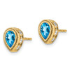 Lex & Lu 14k Yellow Gold Pear Blue Topaz and Diamond Earrings - 2 - Lex & Lu