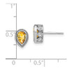 Lex & Lu 14k White Gold Pear Citrine and Diamond Earrings - 4 - Lex & Lu