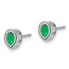 Lex & Lu 14k White Gold Emerald and Diamond Earrings LAL1029 - 2 - Lex & Lu