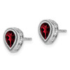 Lex & Lu 14k White Gold Pear Garnet and Diamond Earrings LAL1031 - 2 - Lex & Lu