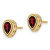 Lex & Lu 14k Yellow Gold Pear Garnet and Diamond Earrings - 2 - Lex & Lu