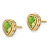 Lex & Lu 14k Yellow Gold Pear Peridot and Diamond Earrings - 2 - Lex & Lu