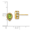 Lex & Lu 14k Yellow Gold Pear Peridot and Diamond Earrings - 4 - Lex & Lu