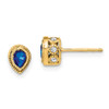 Lex & Lu 14k Yellow Gold Sapphire and Diamond Earrings LAL1038 - Lex & Lu
