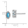 Lex & Lu 14k White Gold Marquise Blue Topaz and Diamond Earrings LAL1041 - 2 - Lex & Lu