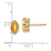 Lex & Lu 14k Yellow Gold Marquise Citrine and Diamond Earrings - 4 - Lex & Lu