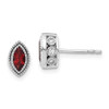 Lex & Lu 14k White Gold Marquise Garnet and Diamond Earrings LAL1045 - Lex & Lu