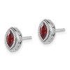 Lex & Lu 14k White Gold Marquise Garnet and Diamond Earrings LAL1045 - 2 - Lex & Lu